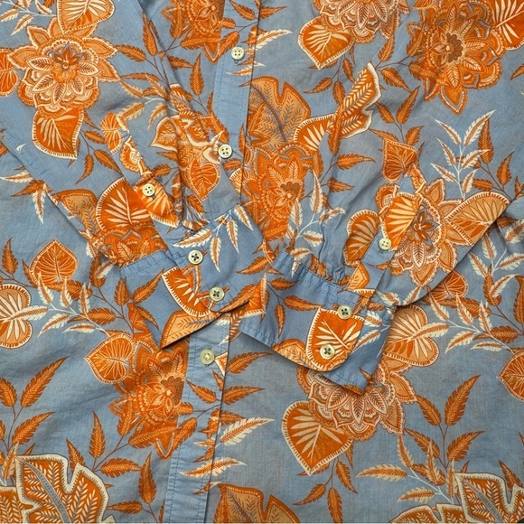 Talbots Orange and Blue Button Down Shirt size Medium - Picture 5 of 13